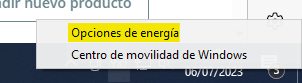 Opciones de energía para ajustar el brillo con Windows 10